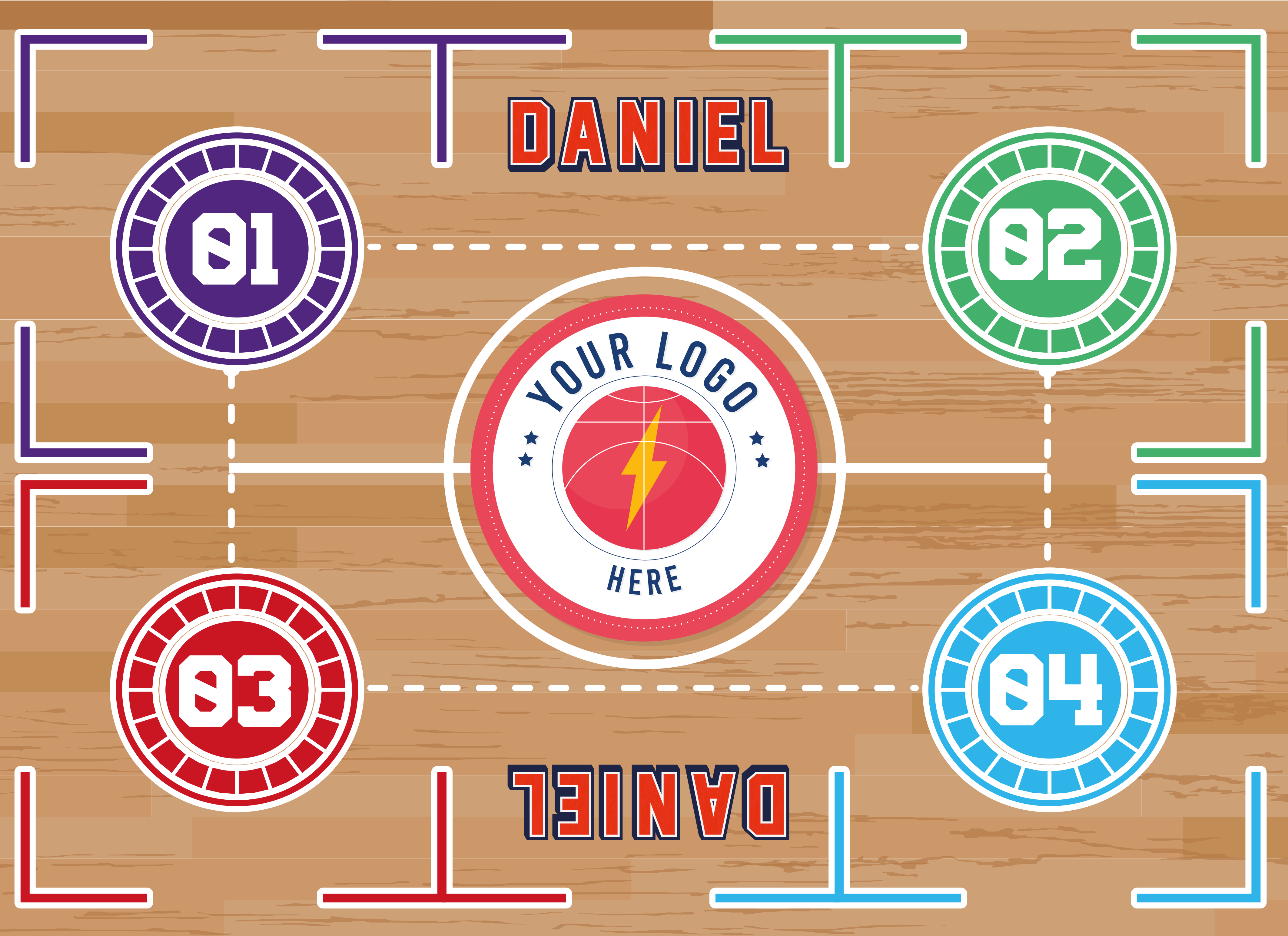 Trening košarke Vinilna preproga v pravokotni obliki - TenStickers