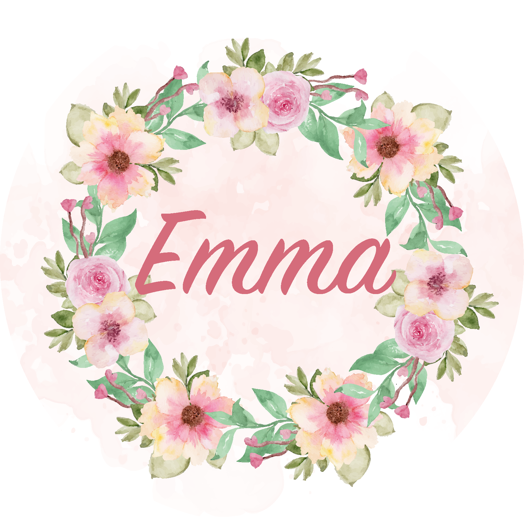 Krona iz rož Tepihi z imeni po meri - TenStickers