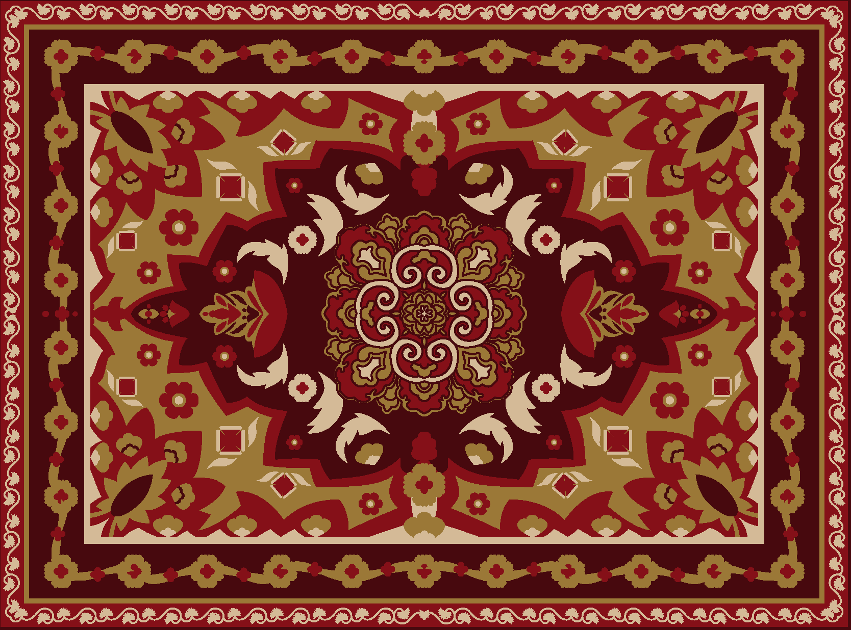 Floral geometric vintage design vinilna preproga - TenStickers