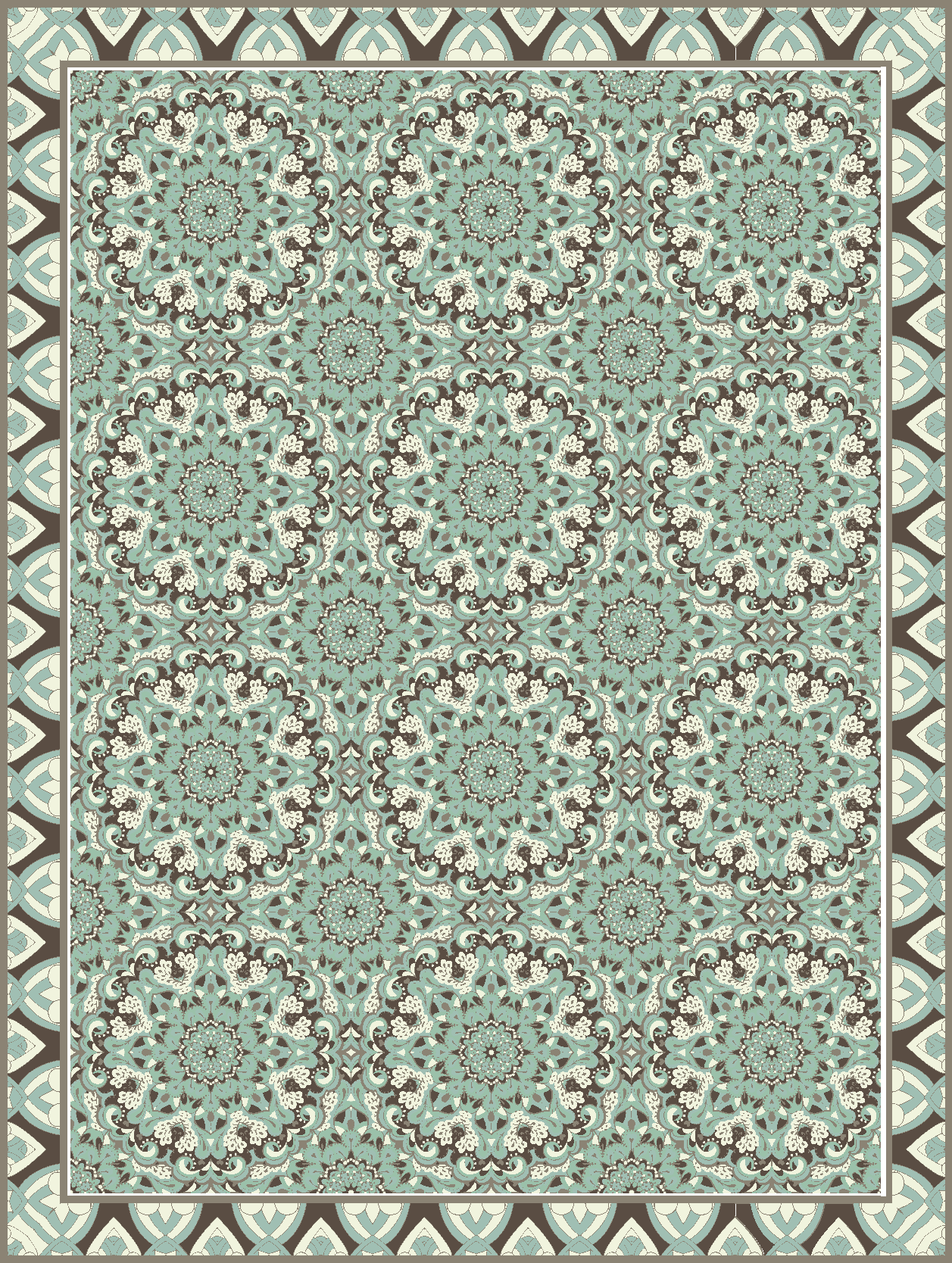 Cvetlični vzorec ploščic Vinilna preproga za jedilnico - TenStickers