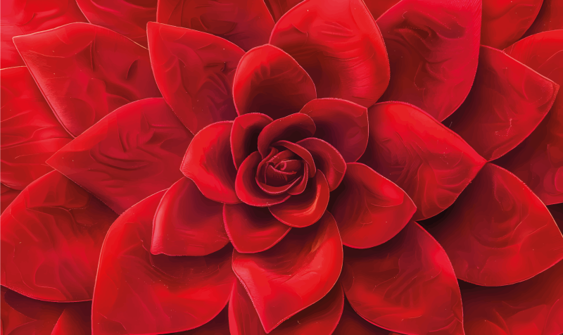 Oblikovanje cvetnih listov Rdeči vinilni preprogi - TenStickers