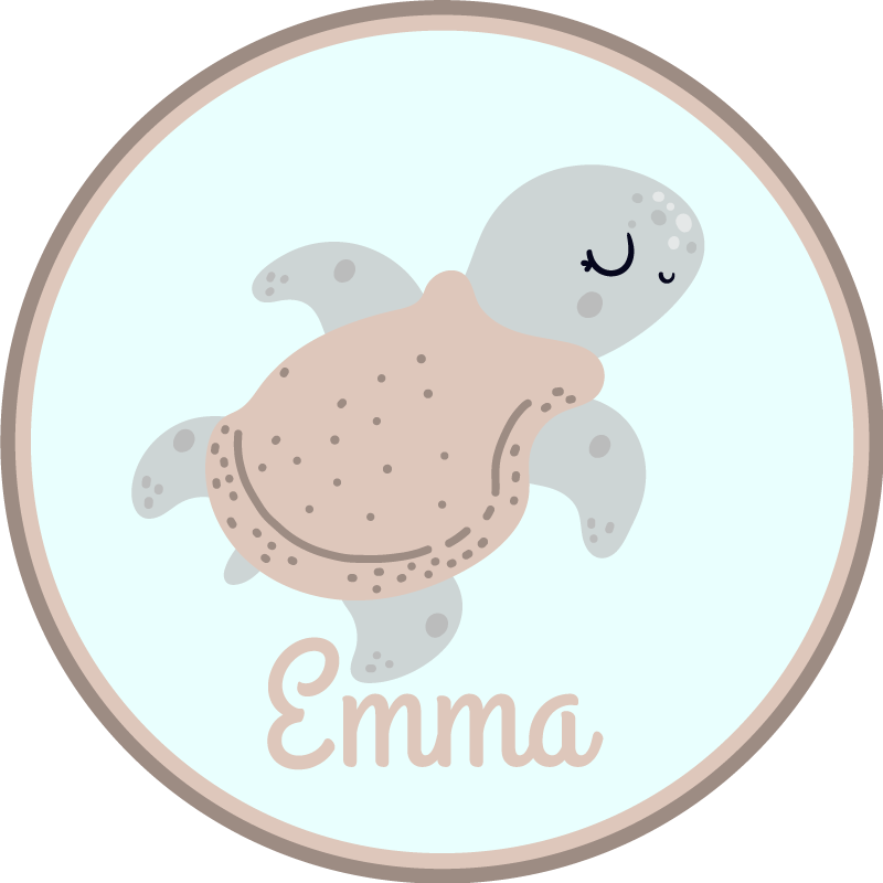 Prilagodljiva želva Vinilna preproga z imeni - TenStickers