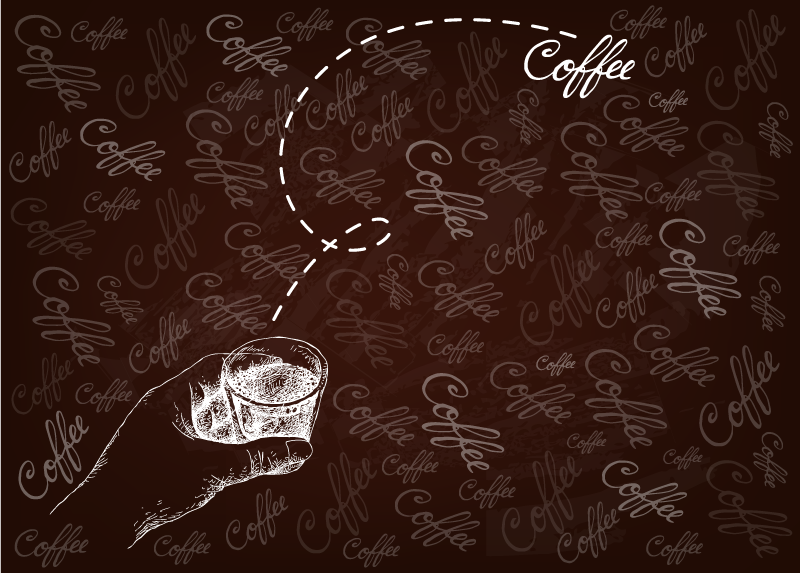 Kaligrafski motiv pijače vinilne preproge z napisom - TenStickers