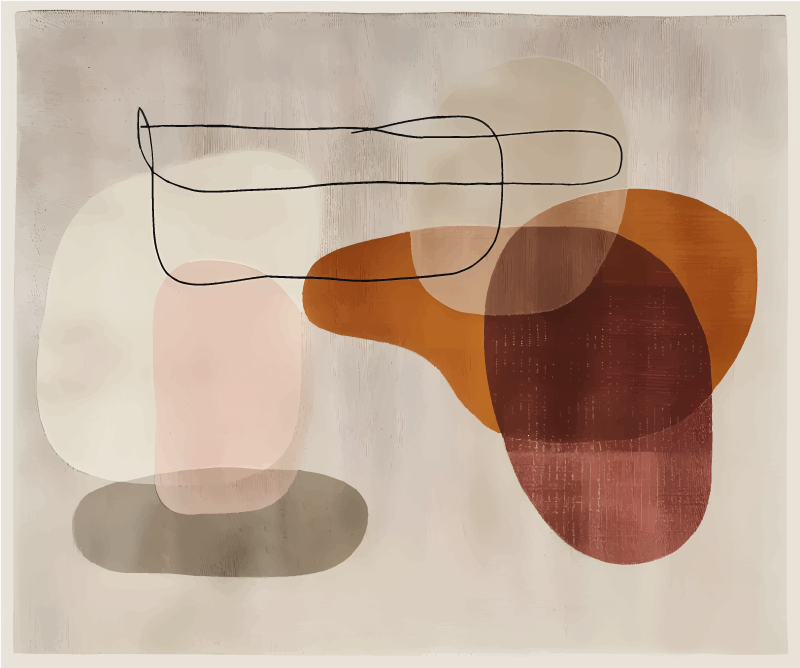 Abstraktne oblike Bež vinilni preproga - TenStickers