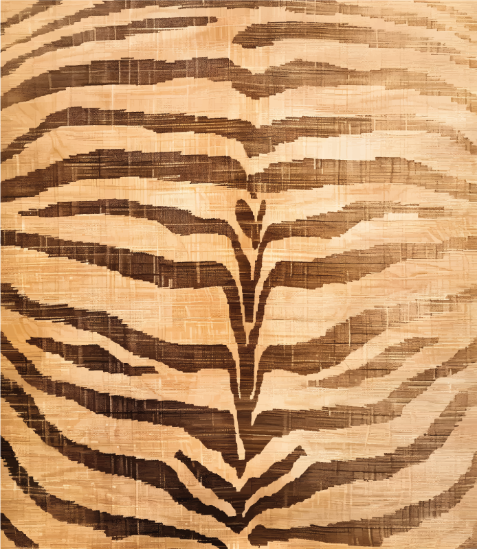 Tigrove črte Bež vinilni preproga - TenStickers