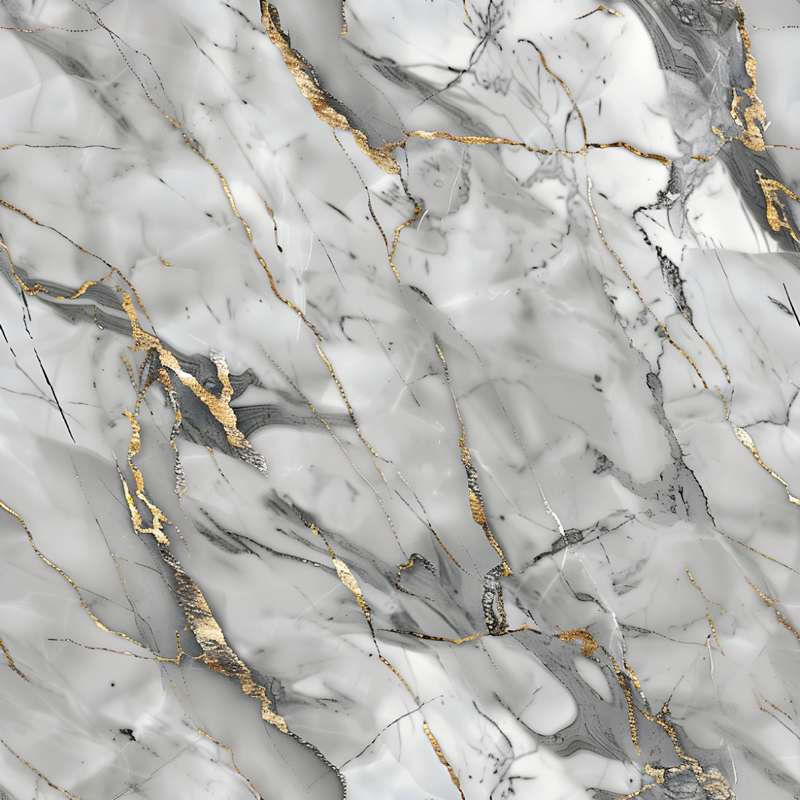 Siva in zlata Marmorna vinilna preproga - TenStickers