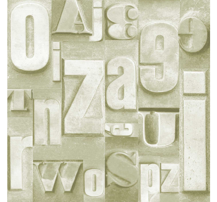 3d industrijski slog tapeta z napisi in črkami - TenStickers