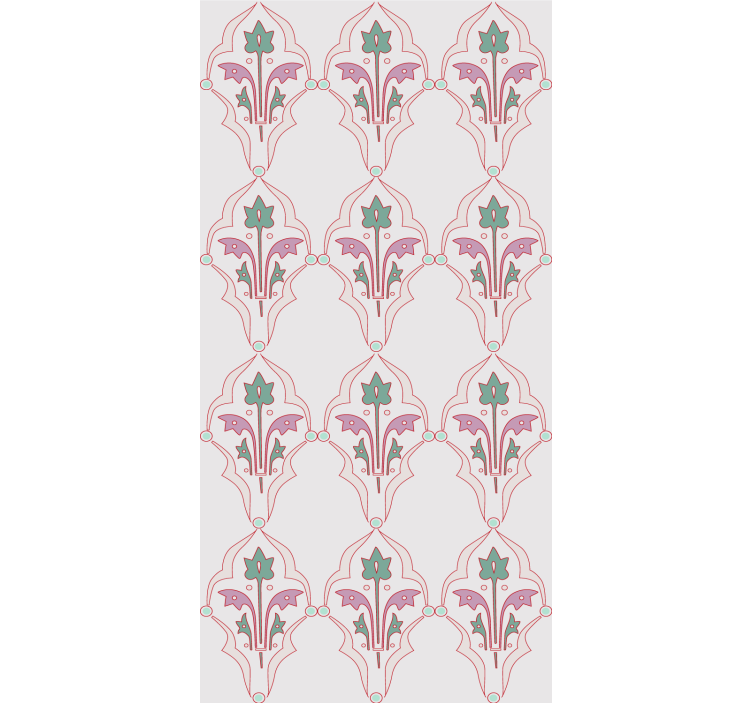 Damasco floral motif tapeta z motivom vrtnice - TenStickers