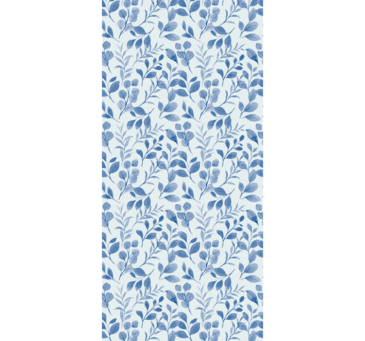 Blue branch pattern tapeta z motivom vrtnice - TenStickers