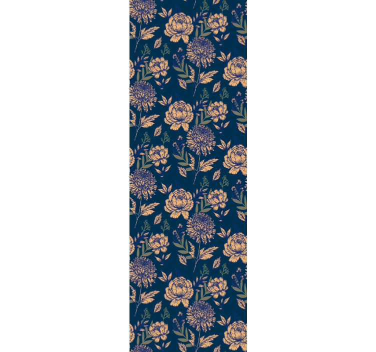 Golden floral patterns tapeta za vhod - TenStickers