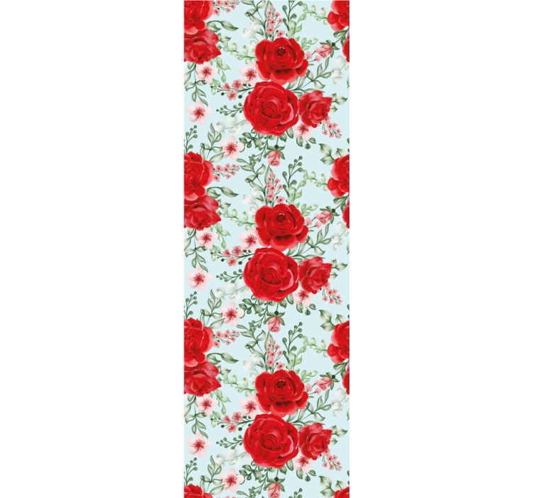 Red rose floral tapeta z motivom vrtnice - TenStickers
