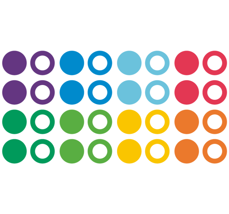 Rainbow colours circles geometrijski zidni papir - TenStickers