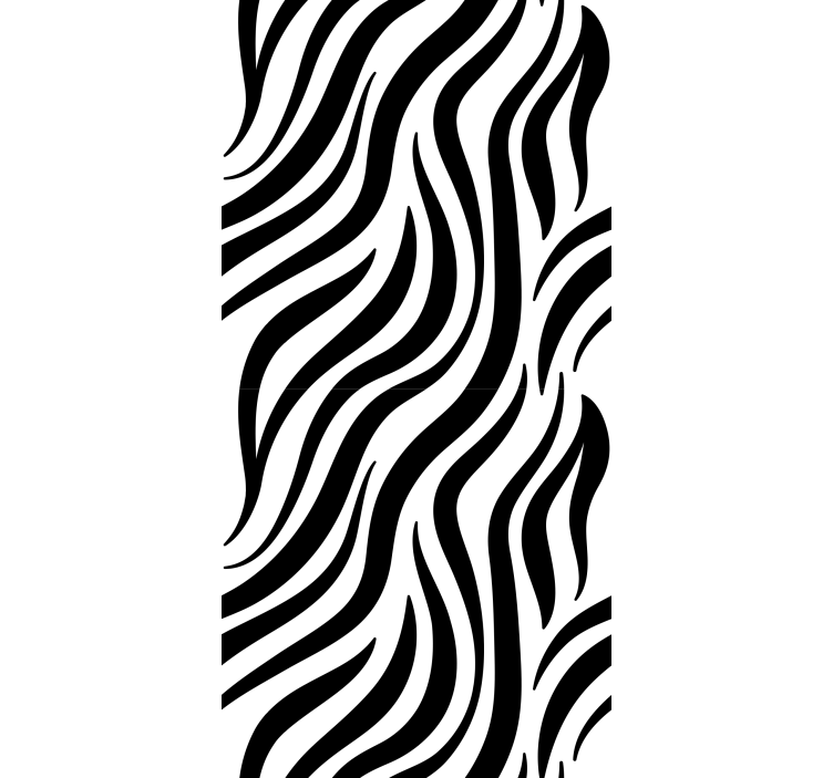 Črno-bela zebra vzorčasta geometrijska tapeta - TenStickers