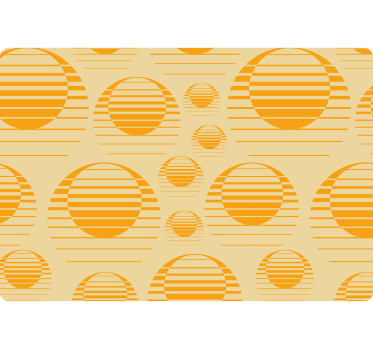 Retro orange suns geometrijski zidni papir - TenStickers