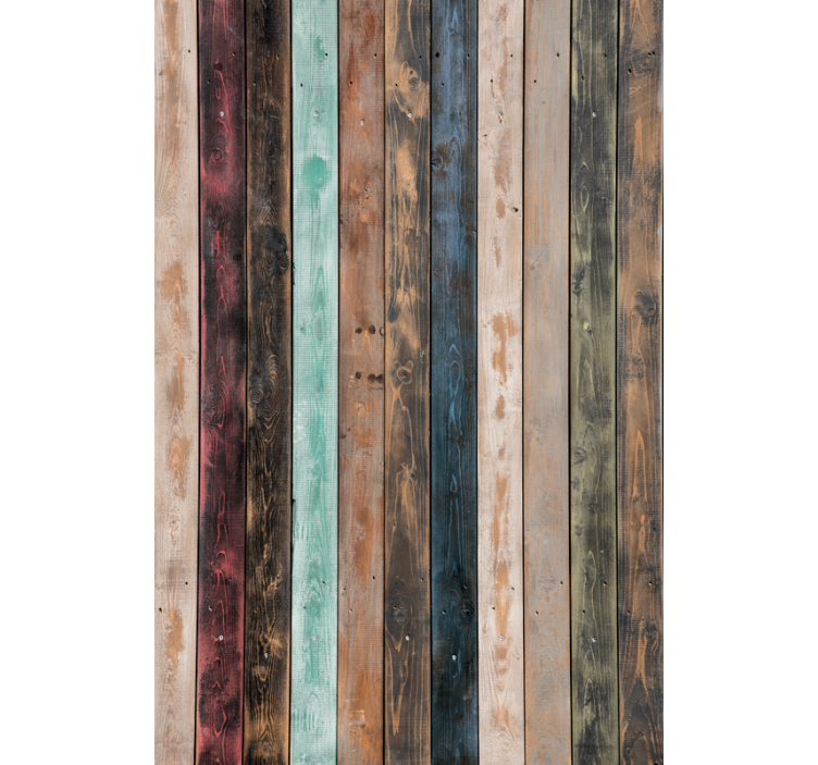 Colorful painted vertical planks za tapete z motivi - TenStickers