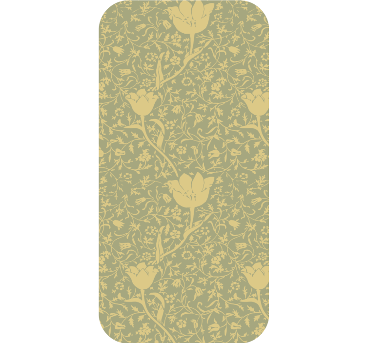 Gold and green subtle floral pattern tapete z motivi - TenStickers