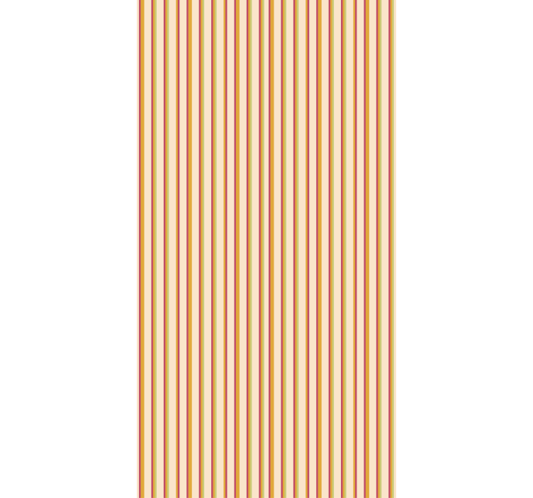 Retro pastelno črtast vzorec tapete z ornamentnimi motivi - TenStickers