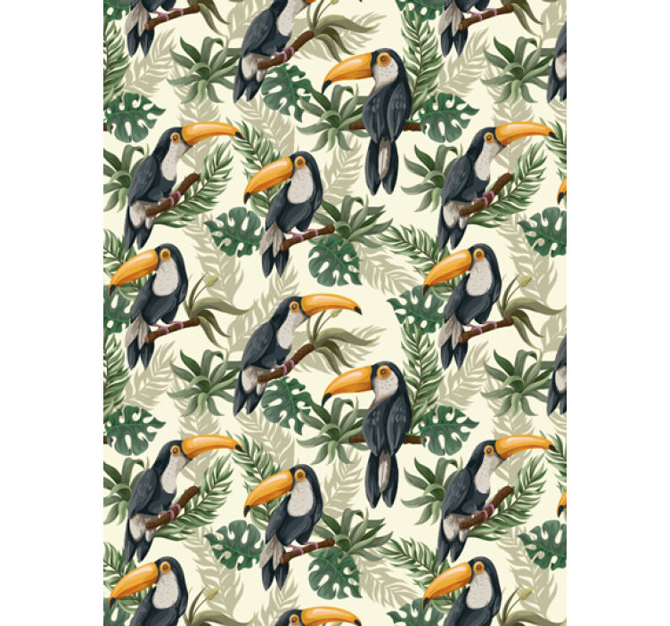 Jungle toucans tapete z deževnim gozdom - TenStickers