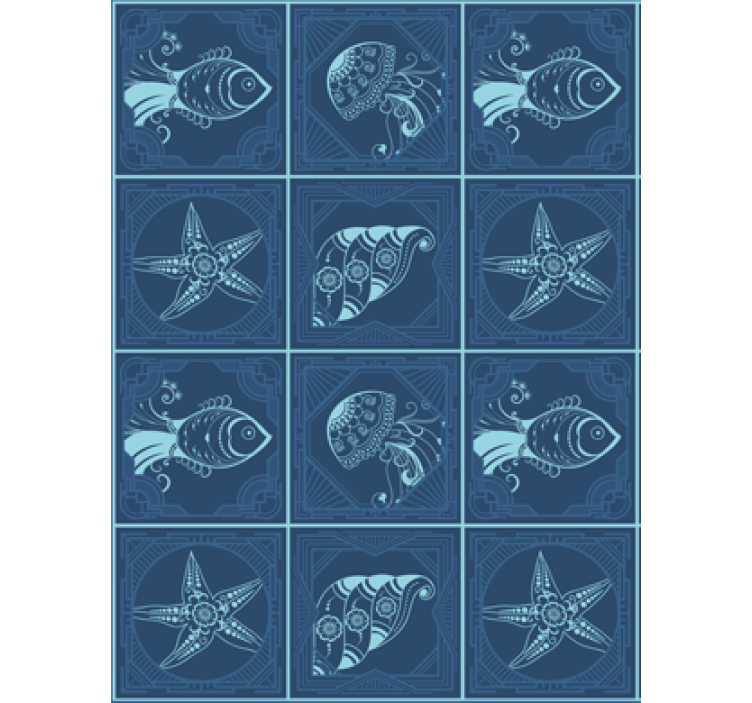 Ornamental sea life tapeta z morskim življenjem - TenStickers
