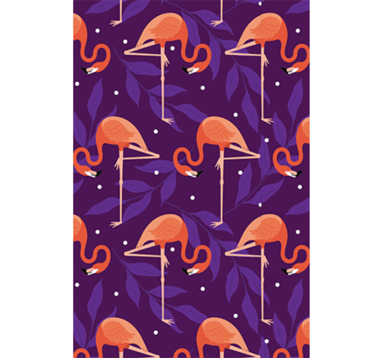 Pink tropical flamingos tapeta z motivi ptic - TenStickers