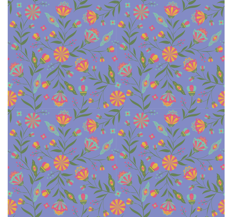 Floral pattern drawer tapete za spalnice - TenStickers