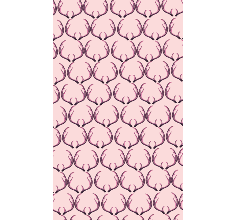 Pink stag antlers tapeta z živalmi - TenStickers