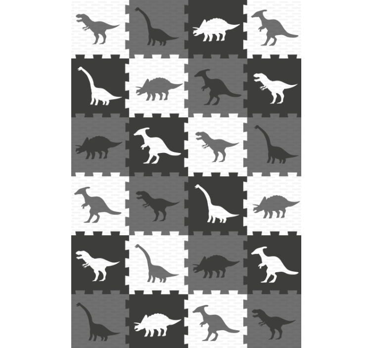 Gray animal puzzle tapeta z živalmi - TenStickers