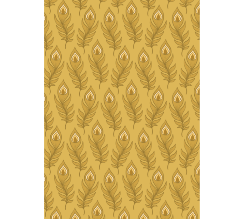 Modra cvetna wild turkey z dvema zlatima cvetoma tapeta z živalmi - TenStickers