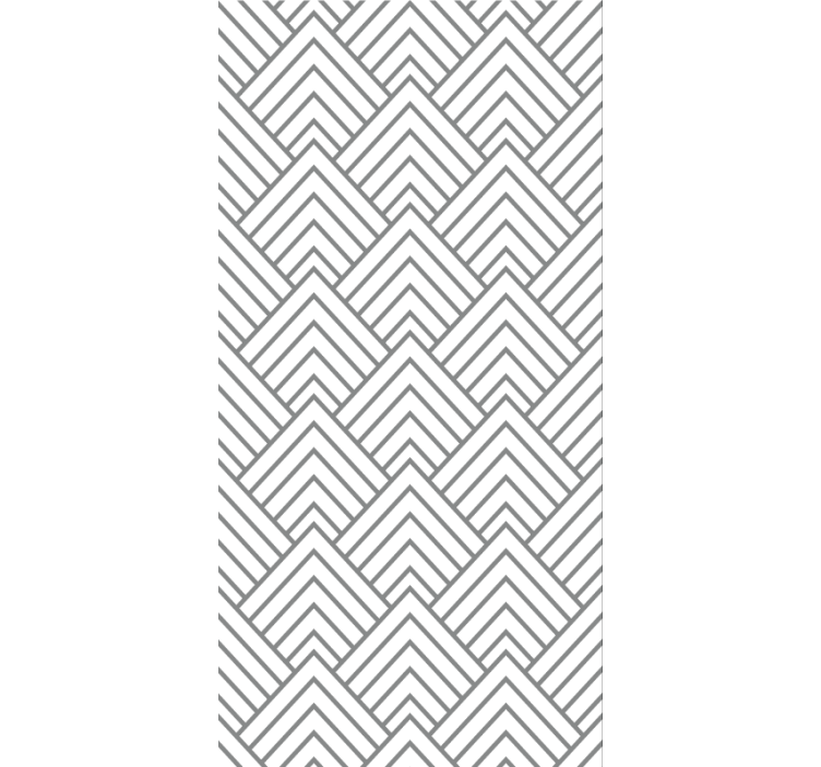 Geometric white triangle pattern tapete za jedilnico - TenStickers