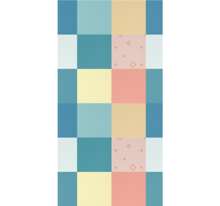 Geometric pastel checkerboard tapete za jedilnico - TenStickers
