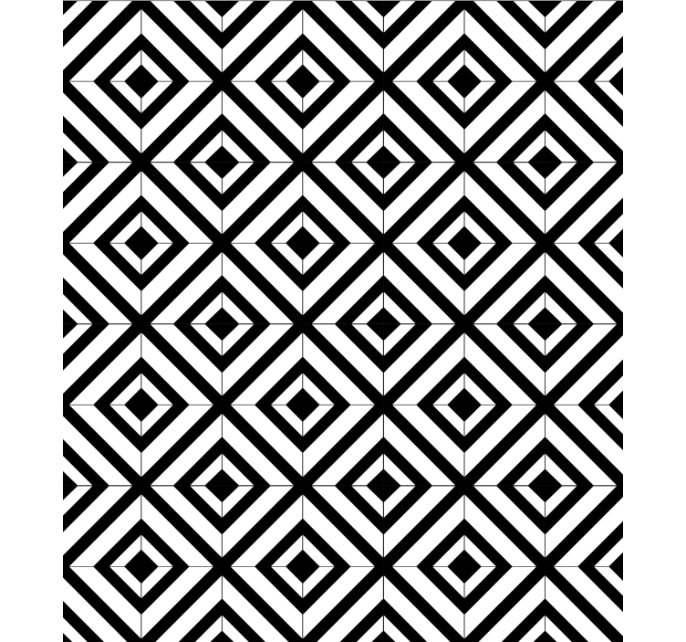 Geometrijski zidni papir črno-beli diamanti - TenStickers