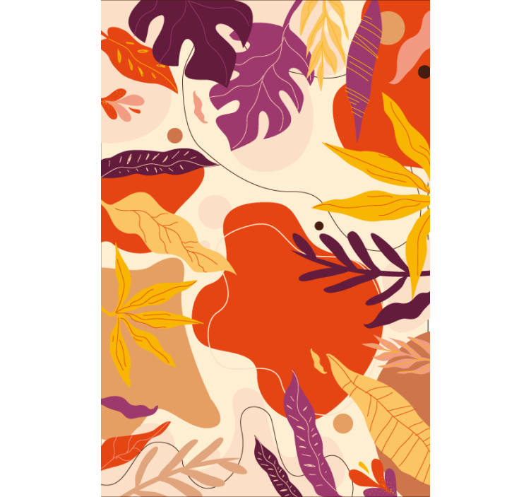 Colourful abstract leaves tapeta narave - TenStickers