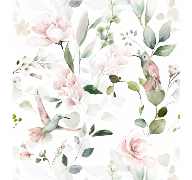 Tapeta za dnevno sobo mehki pastelni ptič - TenStickers