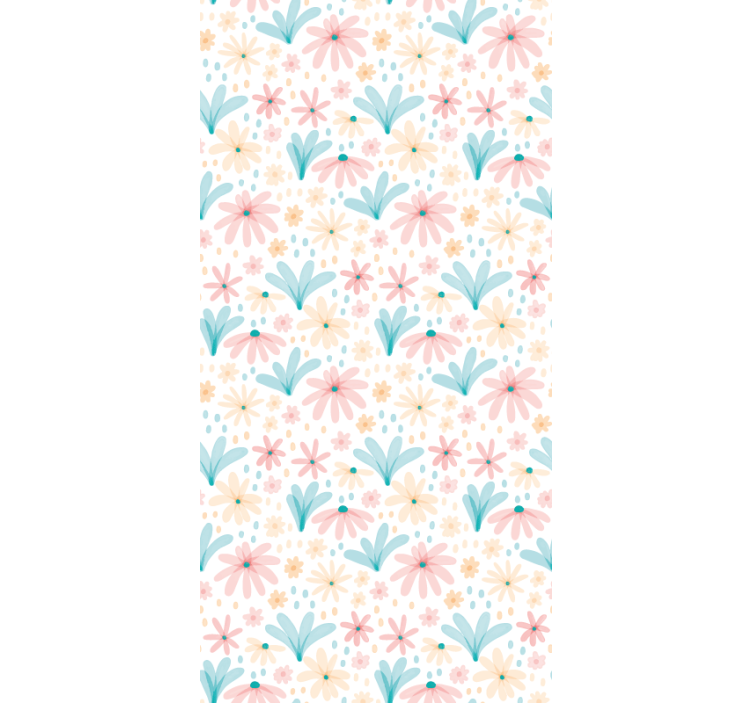 Floral daisies pattern hodnikovski tapeti - TenStickers