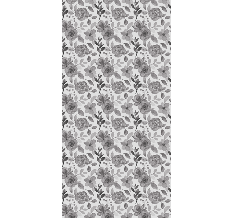 Elegant gray florals hodnikovski tapeti - TenStickers