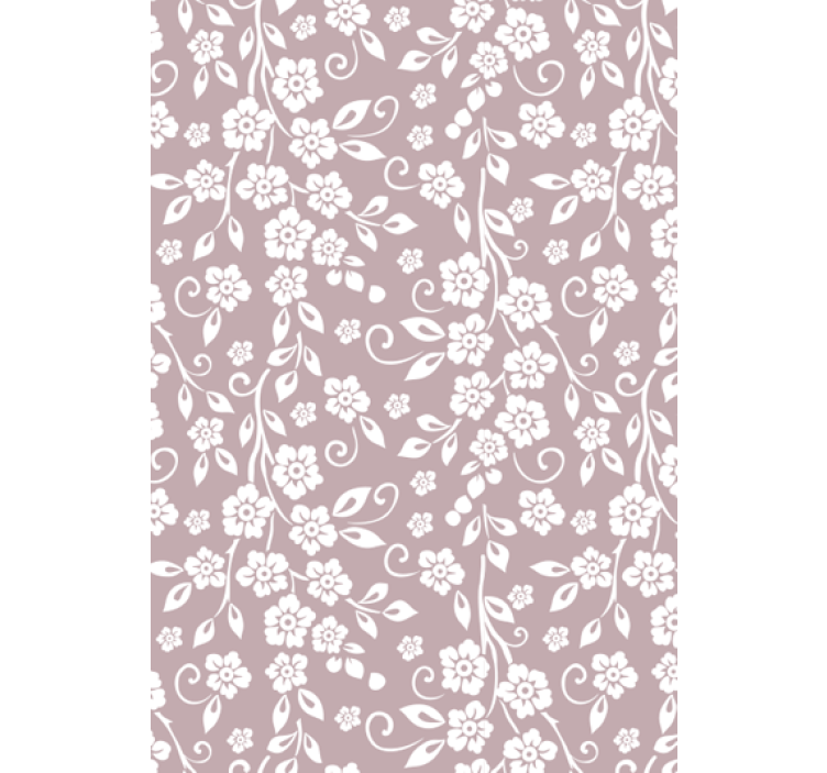 Tapeta za dnevno sobo eleganten cvetlični vzorec - TenStickers