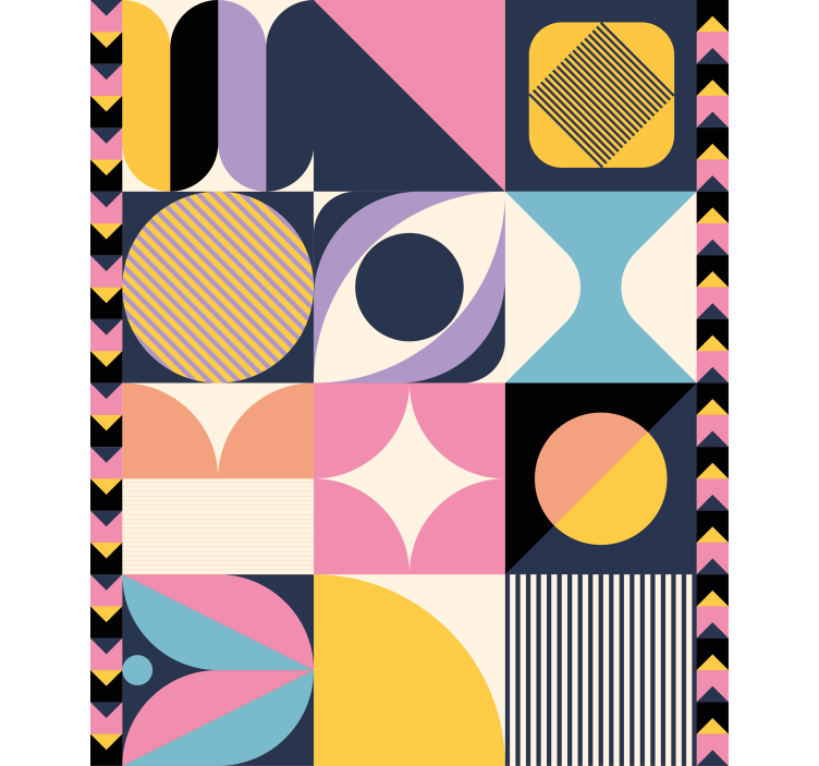 Moderno tapeta za stene večfiguralna geometrijska umetnost - TenStickers
