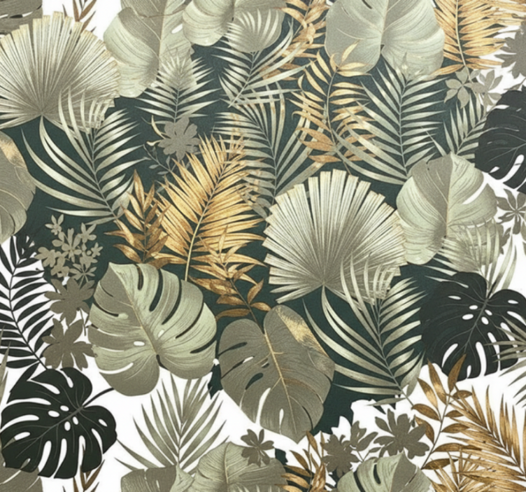 Tapeta za glavno spalnico rastlinski in cvetlični vzorci - TenStickers