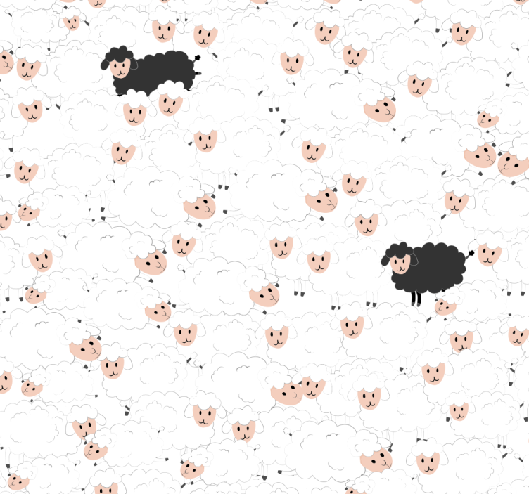 živalske tapeta z vzorci ovc za otroke - TenStickers