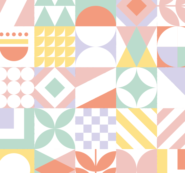 Ploščice učinek tapeta nenavadne oblike - TenStickers