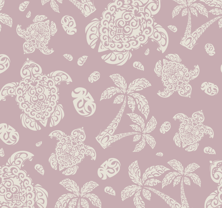 Turtles and palms tapeta z živalmi - TenStickers