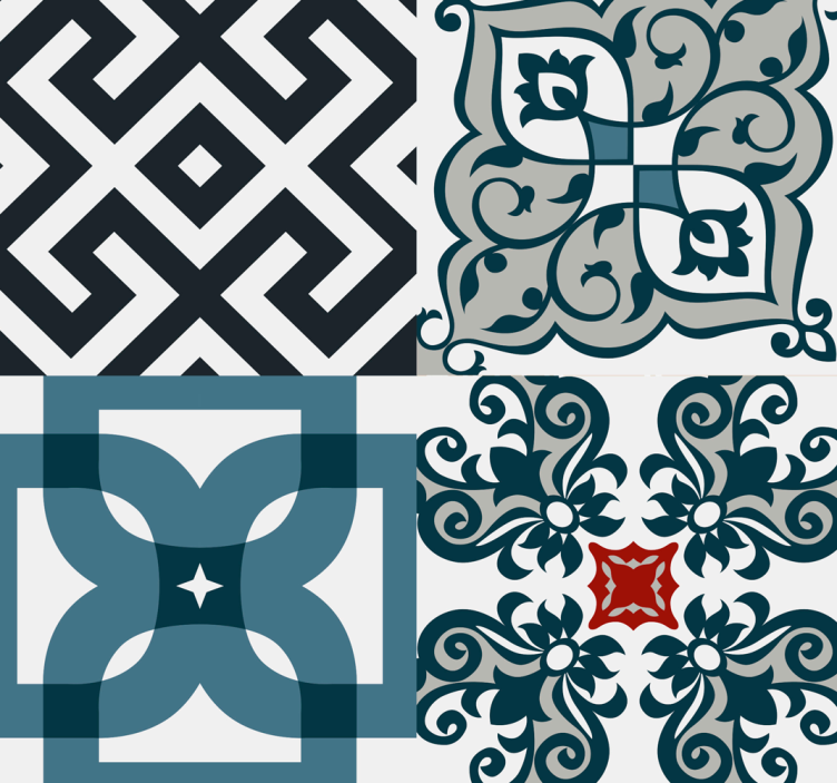 Portugalske vintage ploščice z vzorcem tapeta - TenStickers
