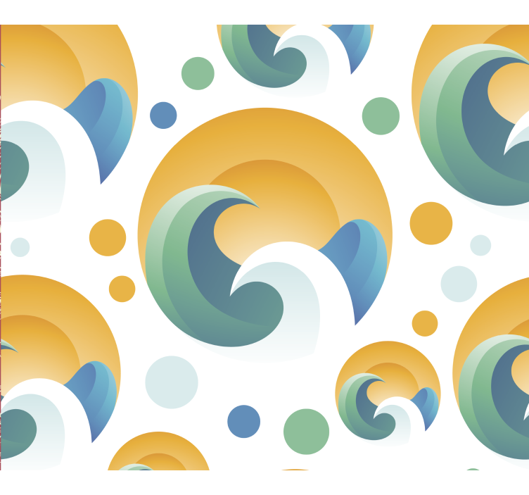 Sonce in valovi tapeta geometrijske oblike - TenStickers