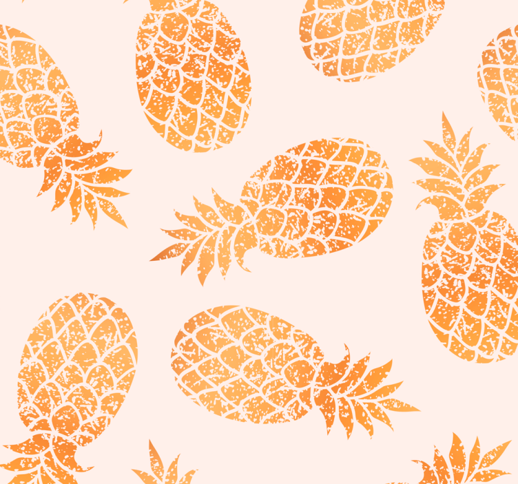Vintage tapeta zlati ananas tapeta - TenStickers