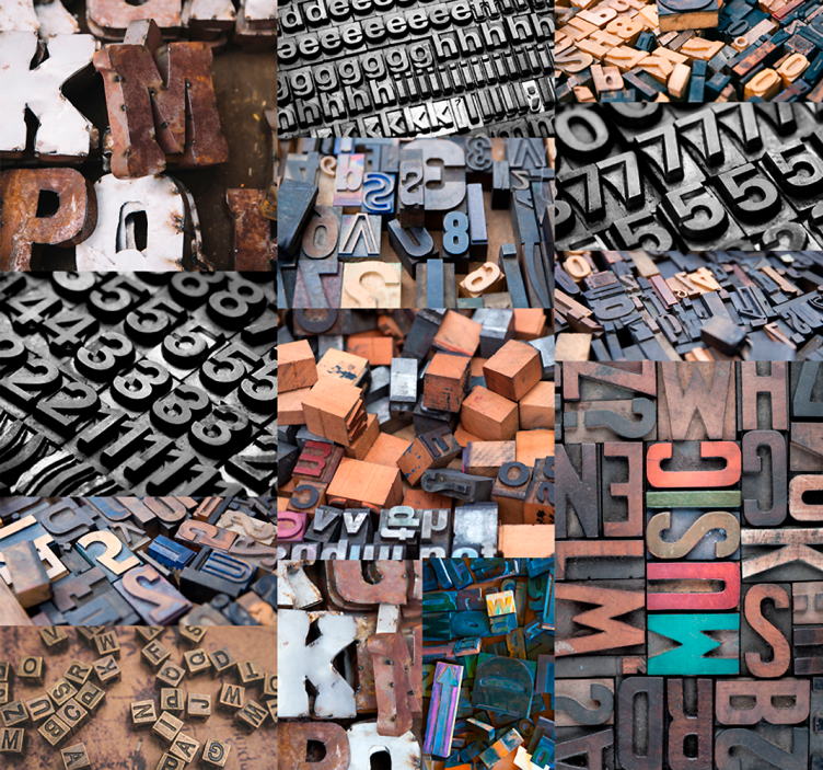 Vintage črk tapeta - TenStickers