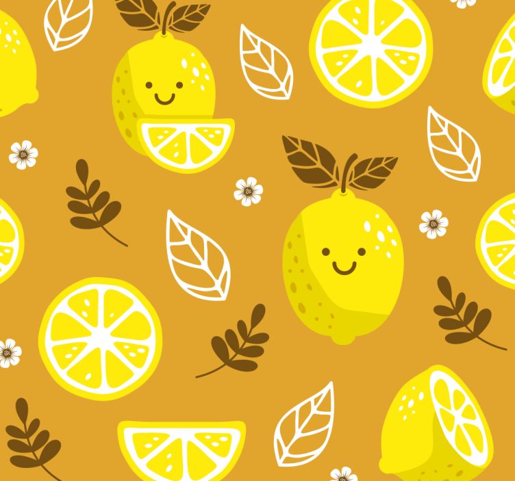 Nasmejane limone tapeta citrusov - TenStickers