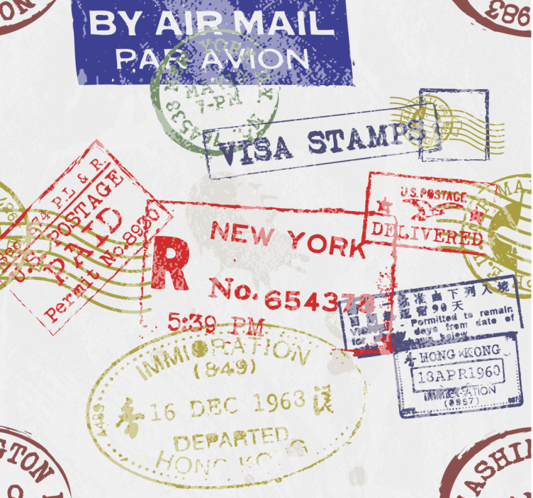 Vintage razglednice vintage tapeta - TenStickers