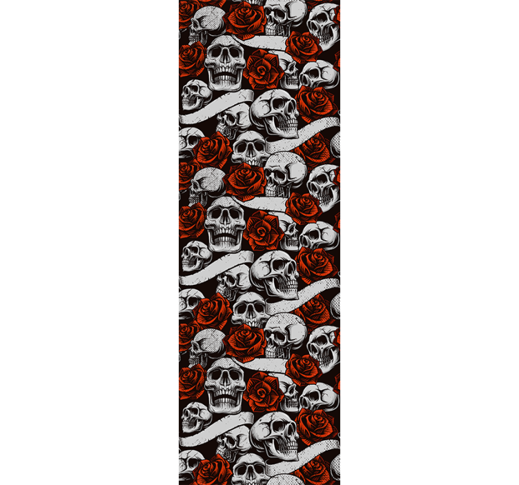 Gotske lobanje florals umetniško tapeta - TenStickers