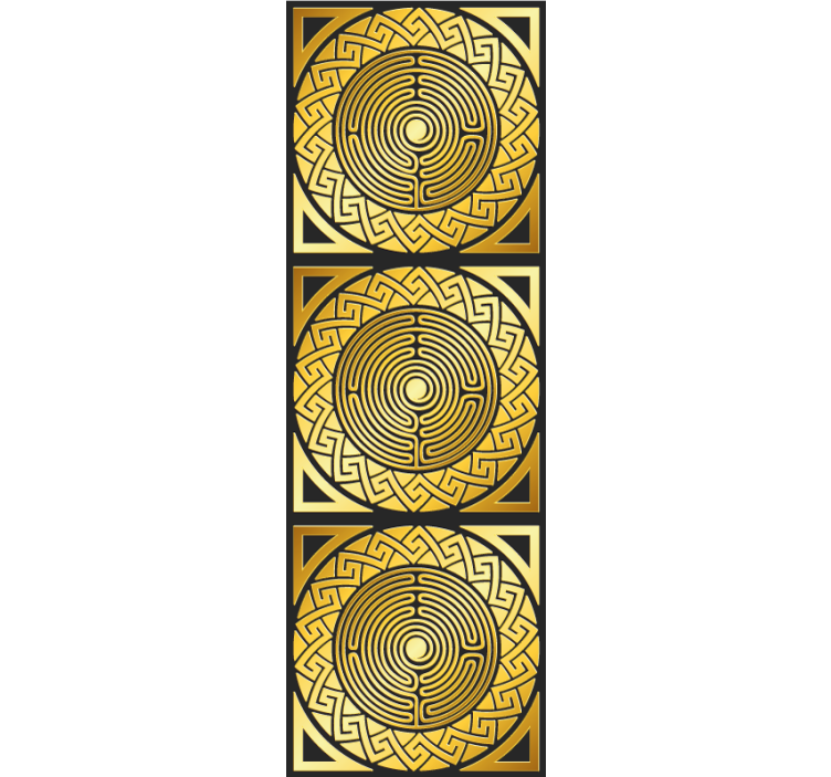 Labirintna simetrija rumeni tapeti - TenStickers
