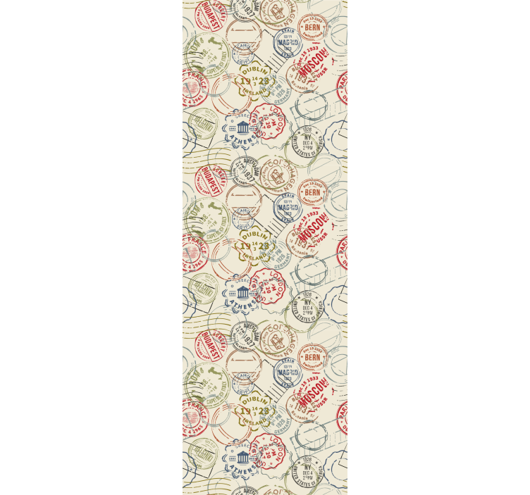 Kolaž potovalnih znamk tapeta mesta in države - TenStickers